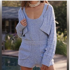 Free People BEACH Declan Sweater Set in Morrocan Blue